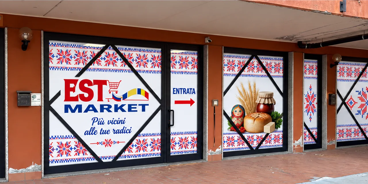 EST MARKET Lodi, vetrofania